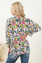 Load image into Gallery viewer, Floral Tie Neck Blouse