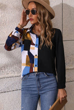 Load image into Gallery viewer, Contrast Printed Long Sleeve Collared Neck Shirt - Shop &amp; Buy
