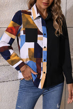 Load image into Gallery viewer, Contrast Printed Long Sleeve Collared Neck Shirt - Shop &amp; Buy
