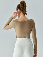 Load image into Gallery viewer, Cowl Neck Long Sleeve Sports Top - Shop &amp; Buy
