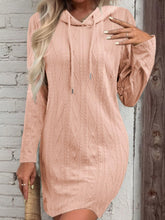 Load image into Gallery viewer, Drawstring Hooded Sweater Dress - Shop &amp; Buy
