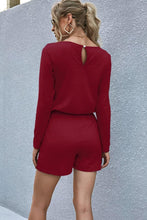 Load image into Gallery viewer, Drawstring Waist Long Sleeve Romper - Shop &amp; Buy
