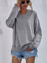 Load image into Gallery viewer, Dropped Shoulder Slit Hoodie - Shop &amp; Buy
