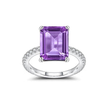 Load image into Gallery viewer, Emerald Cut Amethyst Engagement Ring Solitaire Wedding Ring Gift For Her Purple Birstone Ring Anniversary Gifts - Shop &amp; Buy
