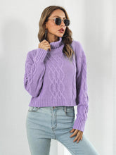 Load image into Gallery viewer, Turtleneck Dropped Shoulder Sweater - Shop &amp; Buy
