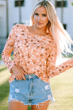 Load image into Gallery viewer, Floral Print Round Neck Long Sleeve Tee - Shop &amp; Buy
