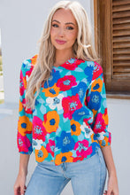 Load image into Gallery viewer, Floral V-Neck Three-Quarter Sleeve Top - Shop &amp; Buy
