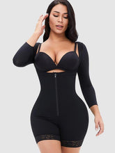 Load image into Gallery viewer, Full Size Zip Up Lace Detail Long Sleeve Shapewear - Shop &amp; Buy

