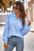 Load image into Gallery viewer, Johnny Collar Long Sleeve Blouse - Shop &amp; Buy
