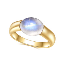 Load image into Gallery viewer, June Birthstone Natural Rainbow Moonstone Promise Ring 925 Sterling Silver 18K Gold Plated Ring Gift For Her - Shop &amp; Buy
