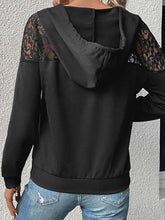 Load image into Gallery viewer, Lace Trim Dropped Shoulder Hoodie - Shop &amp; Buy
