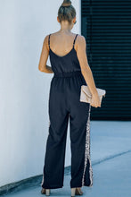 Load image into Gallery viewer, Leopard Contrast Spaghetti Strap Wide Leg Jumpsuit - Shop &amp; Buy
