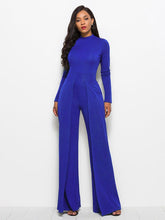 Load image into Gallery viewer, Long Sleeve Mock Neck Wide Leg Jumpsuit - Shop &amp; Buy
