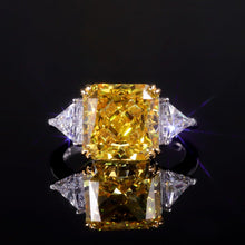 Load image into Gallery viewer, Luxury Diamond-fire CZ- Fancy Vivid Yellow Engagement Rings 925 Sterling Silver Handmade Statement Ring - Shop &amp; Buy
