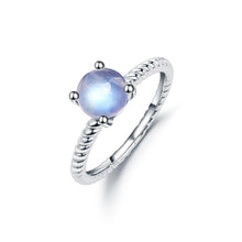 Load image into Gallery viewer, Moonstone Jewellery Textured Milky Blue Moonstone Ring in 925 Sterling Silver, Stylish Gemstone Ring Gift for Her - Shop &amp; Buy
