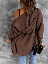 Load image into Gallery viewer, Open Front Hooded Faux Fur Outwear with Pockets - Shop &amp; Buy
