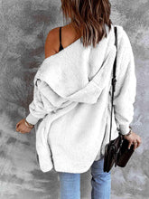Load image into Gallery viewer, Open Front Hooded Faux Fur Outwear with Pockets - Shop &amp; Buy
