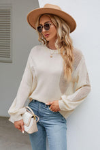 Load image into Gallery viewer, Openwork Round Neck Dropped Shoulder Knit Top - Shop &amp; Buy

