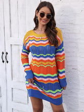 Load image into Gallery viewer, Openwork Round Neck Sweater Dress - Shop &amp; Buy
