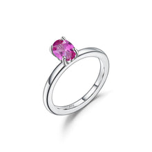 Load image into Gallery viewer, Oval Lab Pink Sapphire Solitaire Engagement Ring 925 Sterling Silver Dainty Wedding Rings Anniversary Promise Gift - Shop &amp; Buy
