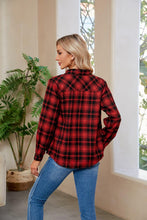 Load image into Gallery viewer, Plaid Curved Hem Long Sleeve Shirt - Shop &amp; Buy

