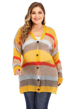 Load image into Gallery viewer, Plus Openwork Color Block Button Up Cardigan - Shop &amp; Buy
