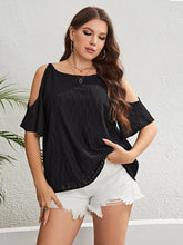 Load image into Gallery viewer, Plus Size Boat Neck Cold-Shoulder Blouse - Shop &amp; Buy
