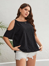 Load image into Gallery viewer, Plus Size Boat Neck Cold-Shoulder Blouse - Shop &amp; Buy
