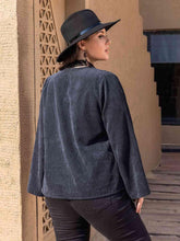 Load image into Gallery viewer, Plus Size Embroidered Open Front Jacket - Shop &amp; Buy
