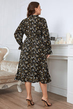 Load image into Gallery viewer, Plus Size Floral Flounce Sleeve Midi Dress - Shop &amp; Buy
