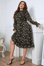 Load image into Gallery viewer, Plus Size Floral Flounce Sleeve Midi Dress - Shop &amp; Buy

