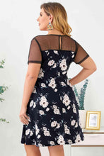 Load image into Gallery viewer, Plus Size Floral Polka Dot Mesh Yoke Dress - Shop &amp; Buy
