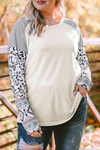 Load image into Gallery viewer, Plus Size Mixed Print Raglan Sleeve Round Neck Top - Shop &amp; Buy
