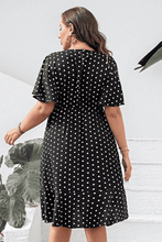 Load image into Gallery viewer, Plus Size Polka Dot Flutter Sleeve Dress - Shop &amp; Buy
