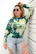 Load image into Gallery viewer, Plus Size Printed Round Neck Long Sleeve Blouse - Shop &amp; Buy

