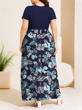 Load image into Gallery viewer, Plus Size Printed Round Neck Short Sleeve Maxi Dress - Shop &amp; Buy
