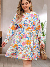 Load image into Gallery viewer, Plus Size Round Neck Lantern Sleeve Dress - Shop &amp; Buy
