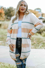 Load image into Gallery viewer, Plus Size Striped Open Front Cardigan - Shop &amp; Buy
