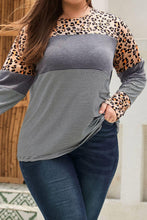 Load image into Gallery viewer, Plus Size Striped Round Neck Long Sleeve T-Shirt - Shop &amp; Buy
