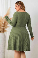 Load image into Gallery viewer, Plus Size Sweetheart Neck Long Sleeve Ribbed Dress - Shop &amp; Buy
