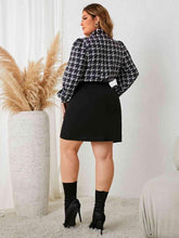 Load image into Gallery viewer, Plus Size Tie Neck Long Sleeve Mini Dress - Shop &amp; Buy
