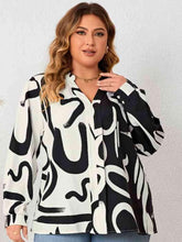 Load image into Gallery viewer, Plus Size V Neck Contrast Color Printed Shirt - Shop &amp; Buy
