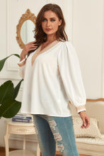 Load image into Gallery viewer, Plus Size V-Neck Puff Sleeve Blouse - Shop &amp; Buy
