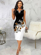 Load image into Gallery viewer, Printed Notched Sleeveless Wrap Dress - Shop &amp; Buy

