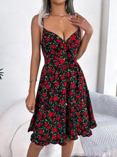 Load image into Gallery viewer, Printed Plunge Cap Sleeve Cami Dress - Shop &amp; Buy

