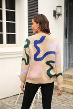 Load image into Gallery viewer, Printed Round Neck Dropped Shoulder Pullover Sweater - Shop &amp; Buy
