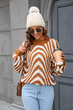 Load image into Gallery viewer, Printed Round Neck Long Sleeve Pullover Sweater - Shop &amp; Buy
