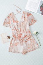 Load image into Gallery viewer, Printed Short Sleeve Tie Front Romper - Shop &amp; Buy
