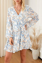 Load image into Gallery viewer, Printed Surplice Balloon Sleeve Mini Dress - Shop &amp; Buy
