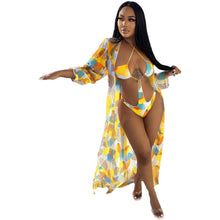 Load image into Gallery viewer, Prowow Women Beach Outfits New Summer Lady Swimsuits Fashion Print One-piece Bikini with Long Cover-ups Bathing Suits - Shop &amp; Buy
